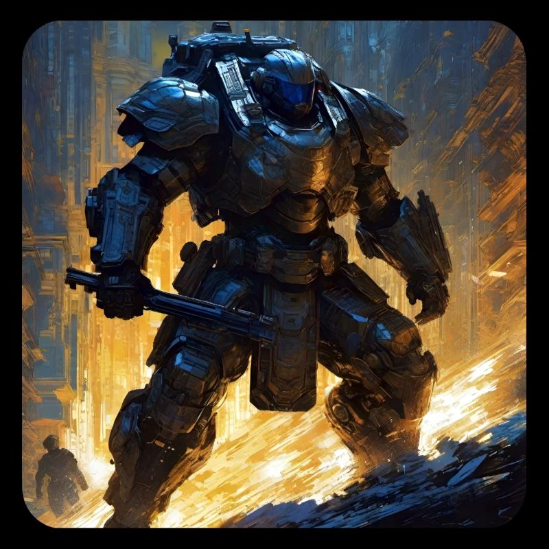 Dark Cyborg Android Warrior