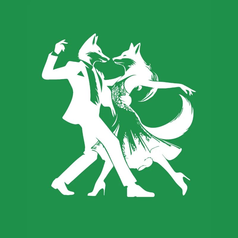 Cool tango design: Two dancing foxes!