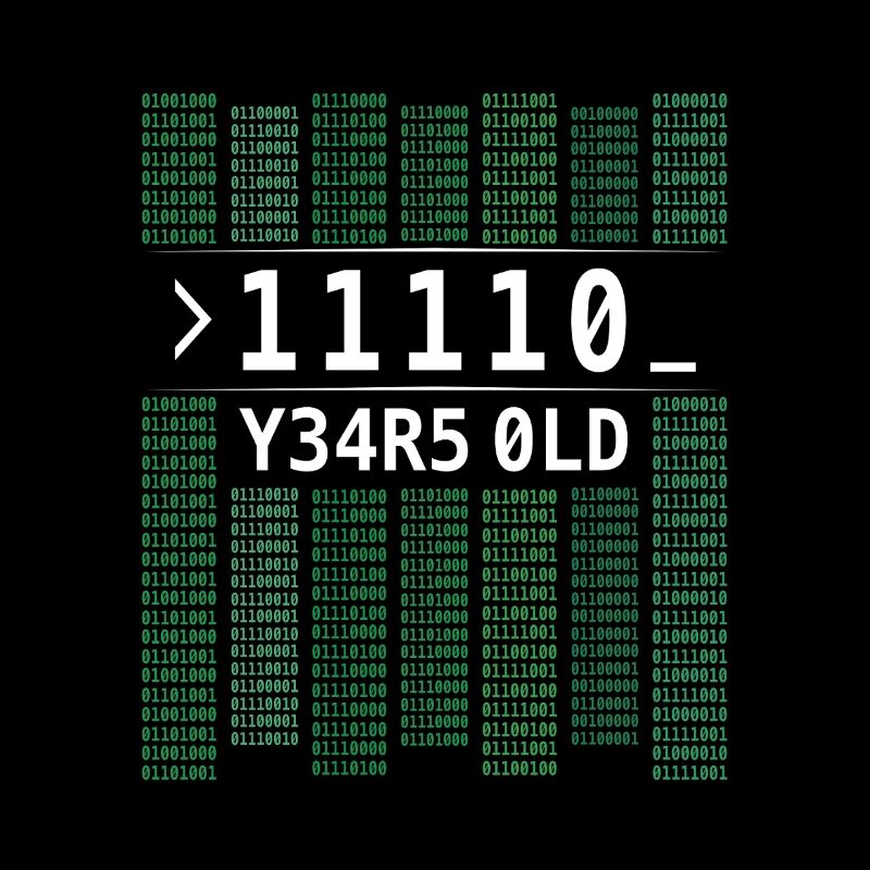 11110 ANS CODE BINAIRE D’ORDINATEUR 30E ANNIVERSAIRE