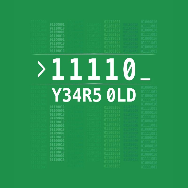 11110 YEARS OLD COMPUTER BINARY CODE 30TH BIRTHDAY