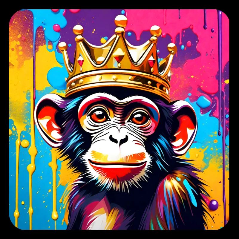 Singe mignon avec couronne dans le style graffiti