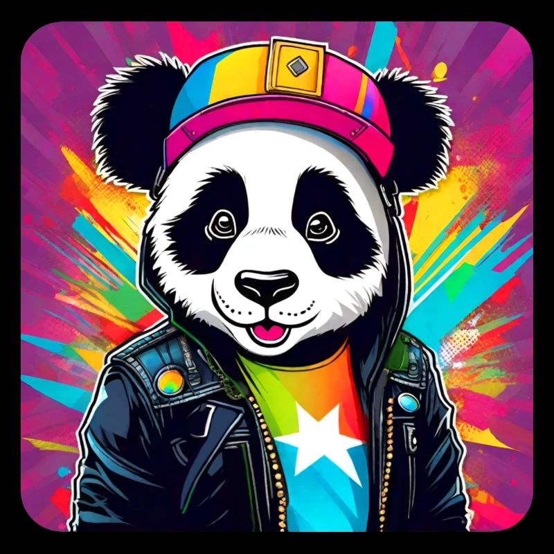 Cooler bunter Panda Bär im Graffiti Style