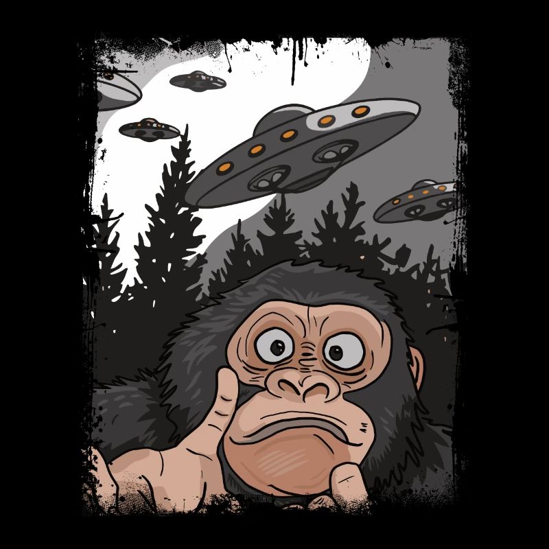 Funny Gorilla UFO Weird Stuff Meme