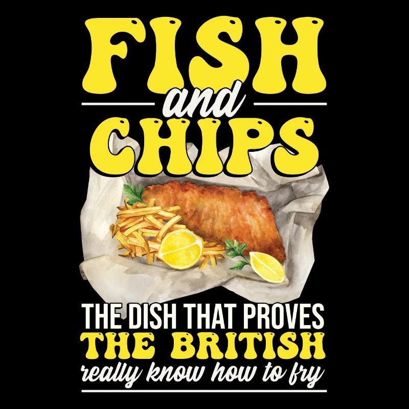 Britisches Essen Fish And Chips Lustig