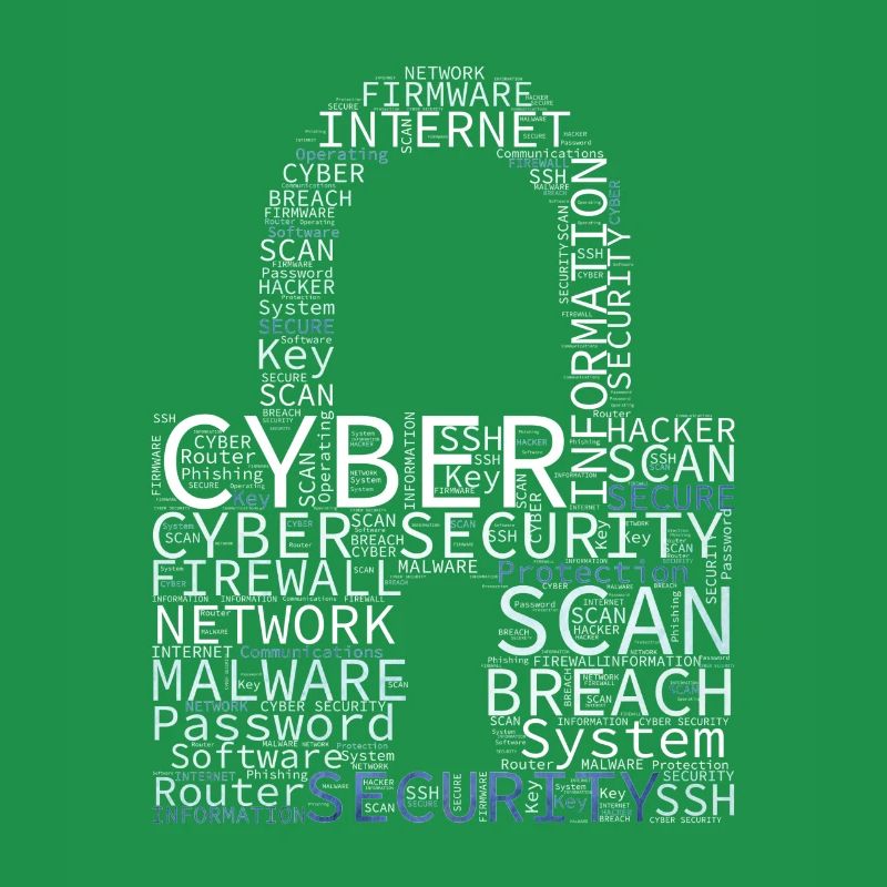 Cyber Security Wordcloud Padlock