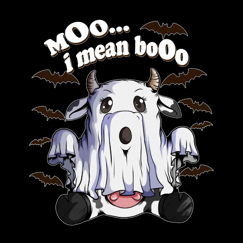 Funny Ghosts Ghost Cow Cows Halloween Kids