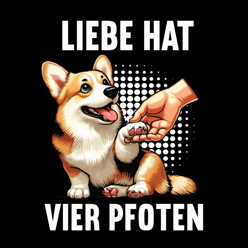 Liebe hat Vier Pfoten Corgi Corgis Welsh Corgi