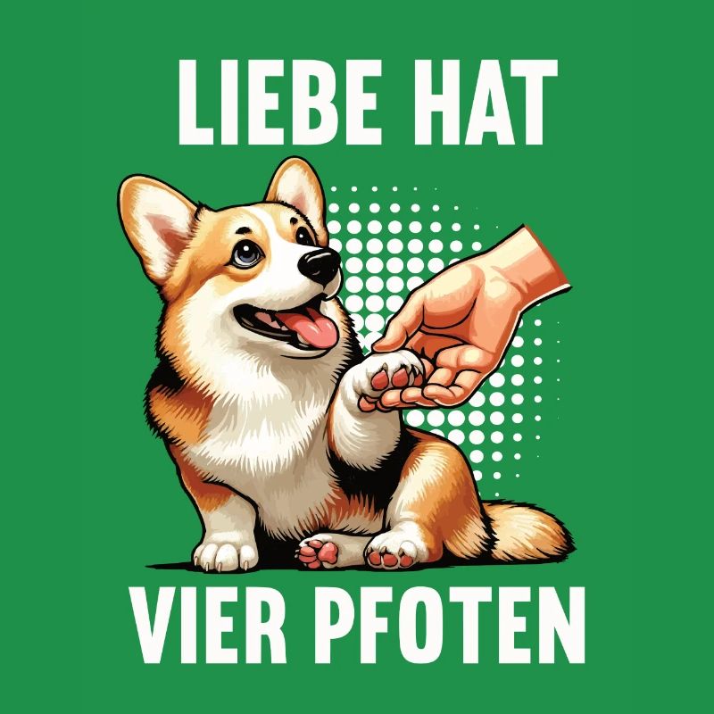 Liebe hat Vier Pfoten Corgi Corgis Welsh Corgi