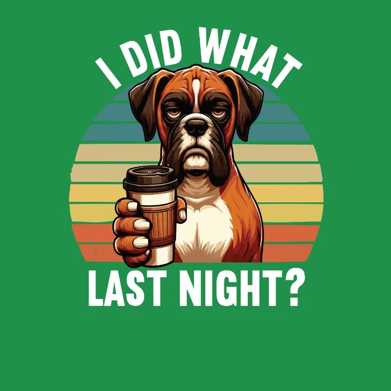 I Did What Last Night Boxer Boxerhalter Boxerhund