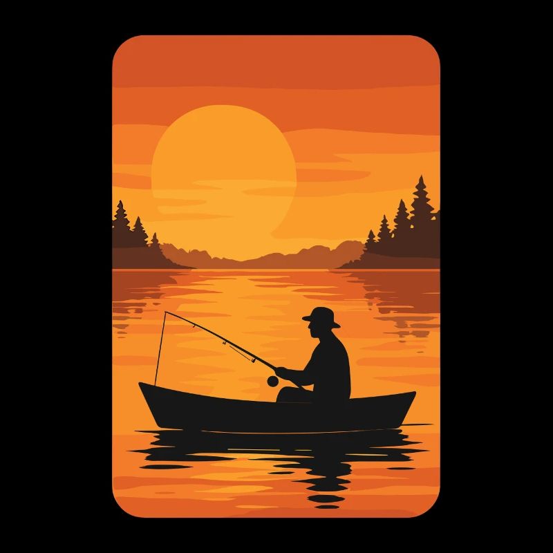 Fishing at sunset