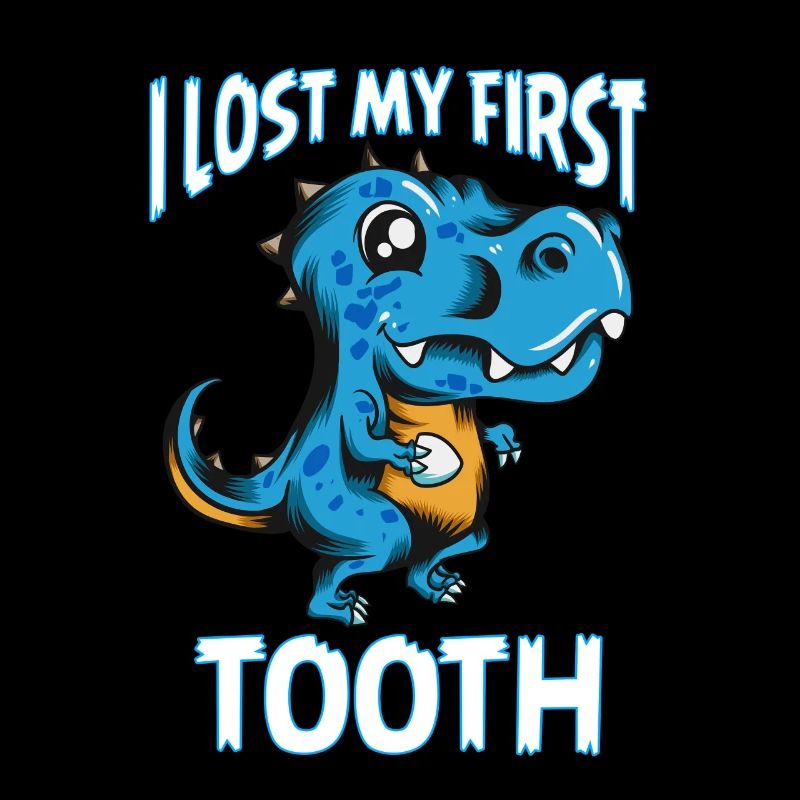 Lost my First Tooth Kinder Zahnlücke Dinodesign