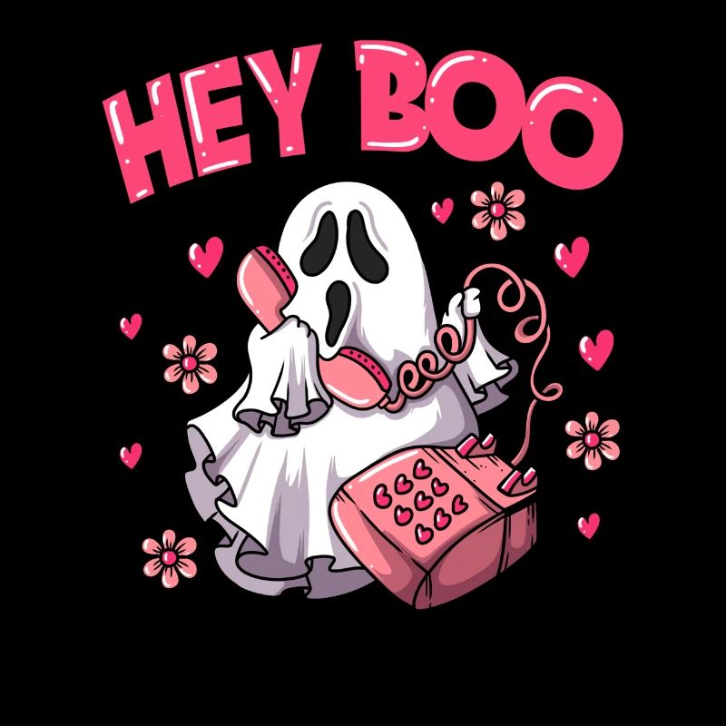 Ghost Pun Ghost Says Hey Boo Halloween