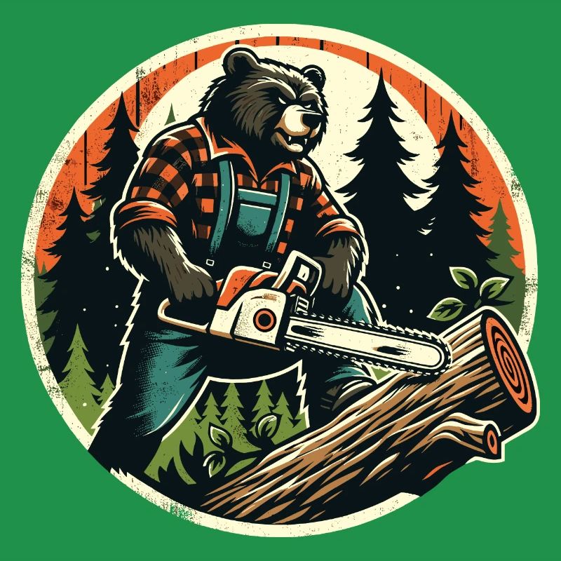 Lumberjack Bear Power and nature in harmony