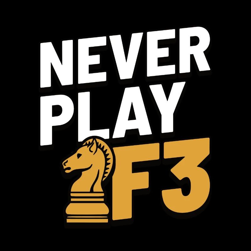 Never Play F3 - Schach, Schachfigur Geschenkidee