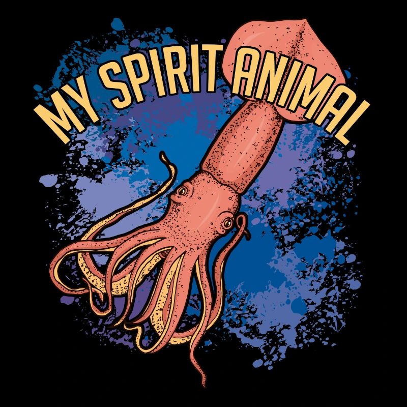 Calmar calamar géant sur des éclaboussures de couleur