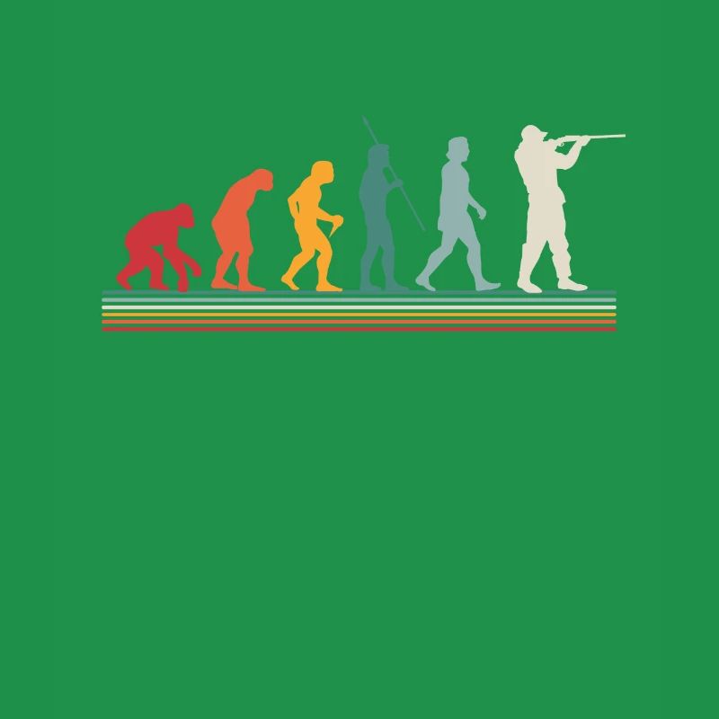 Evolution Jäger Jagd Retro Geschenk