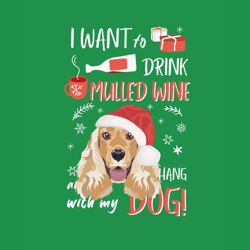 Deutsch Cocker Spaniel Mulled Wine Christmas