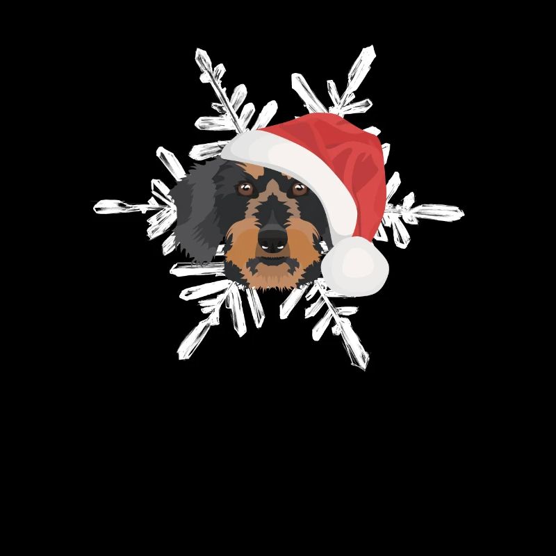 Teckel à poil dur Joyeux Noël