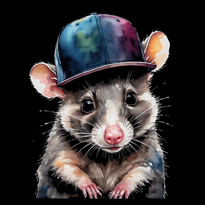 Opossum Snapback Cap Cool Tier Design Print
