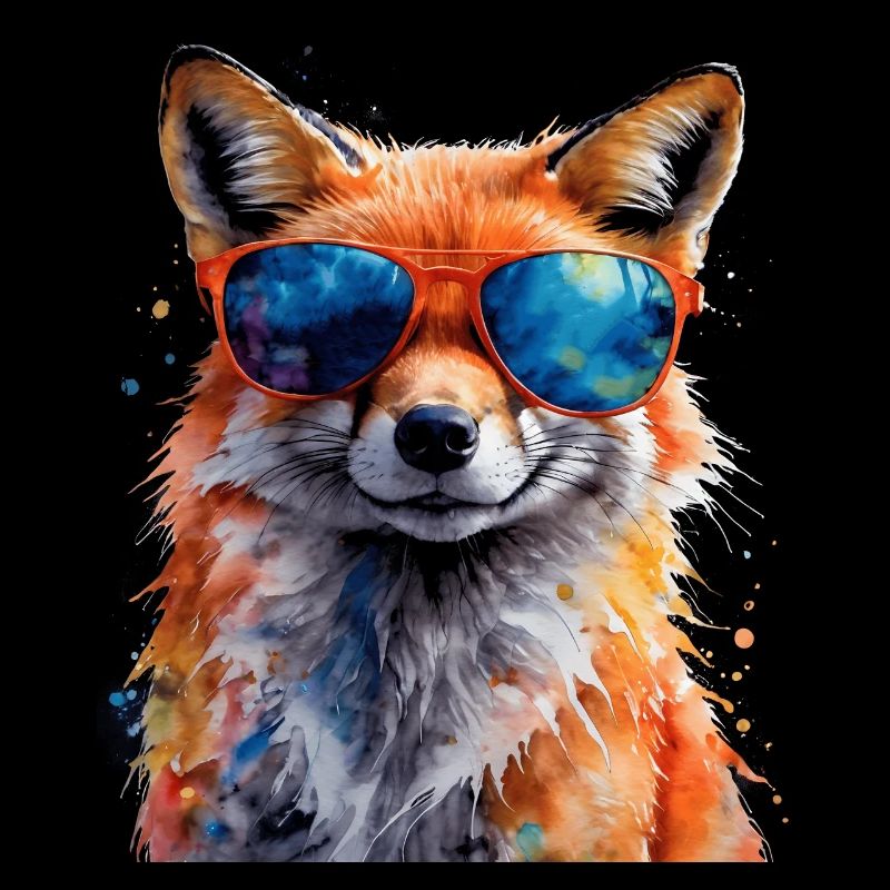 Fuchs Sonnenbrille Bunt Tier Design Print