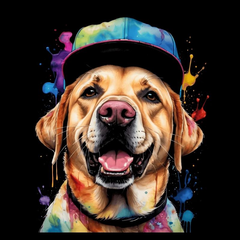 Labrador Retriever Snapback Cap Chien Design Print