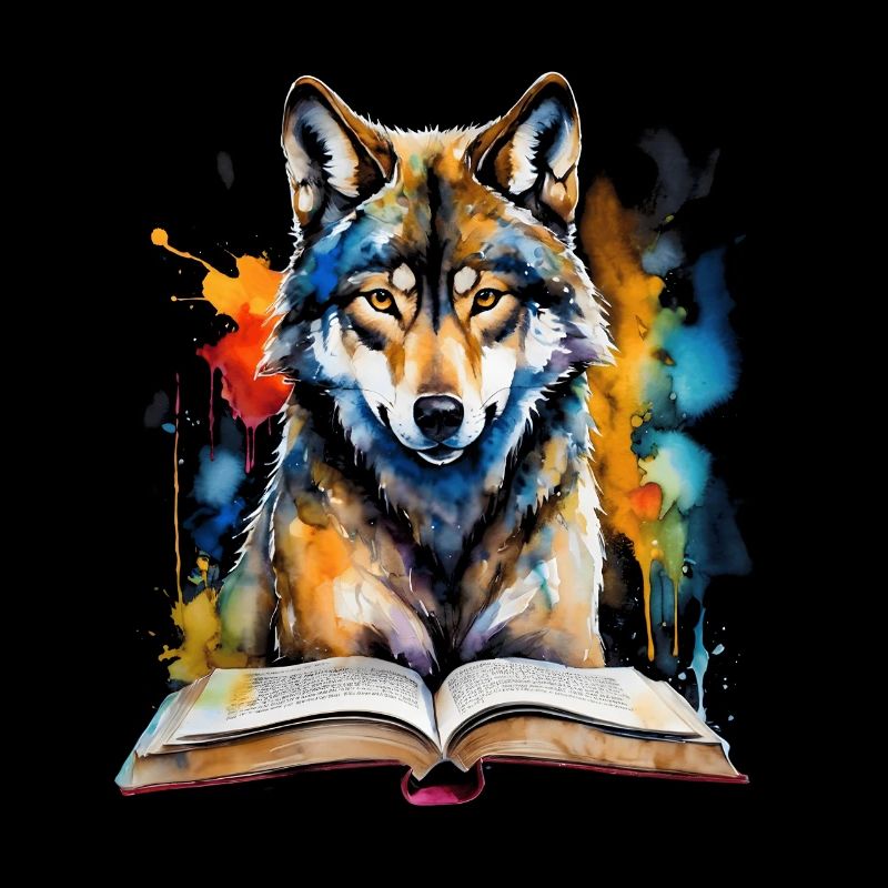 Livre de lecture loup Imprimé de conception animale colorée