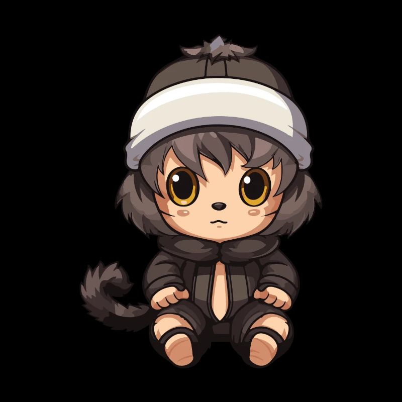 Monkey Winter Animal Cute Comic