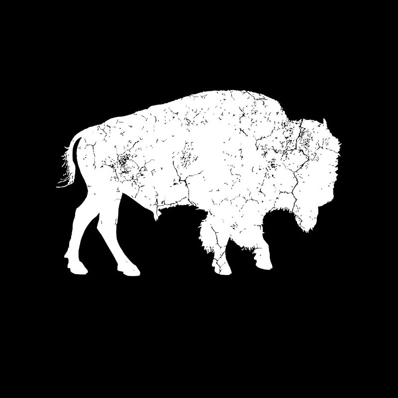 Distressed Buffalo Retro Bison Animal Lover idea M