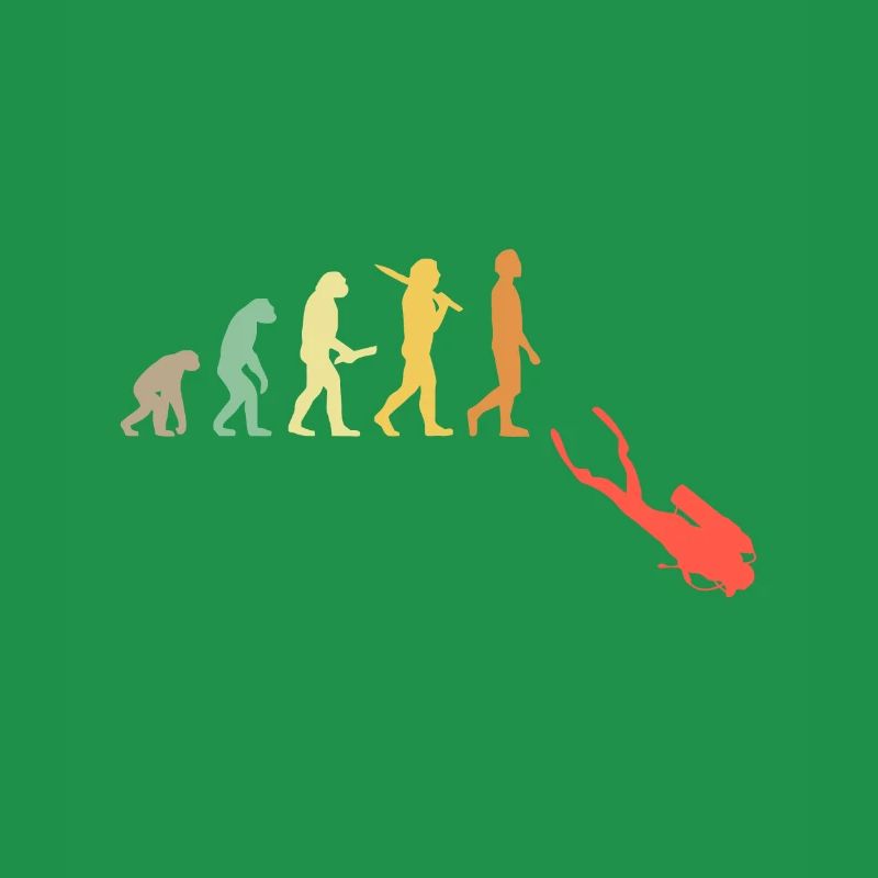 Cadeau Retro Diving Evolution pour les plongeurs