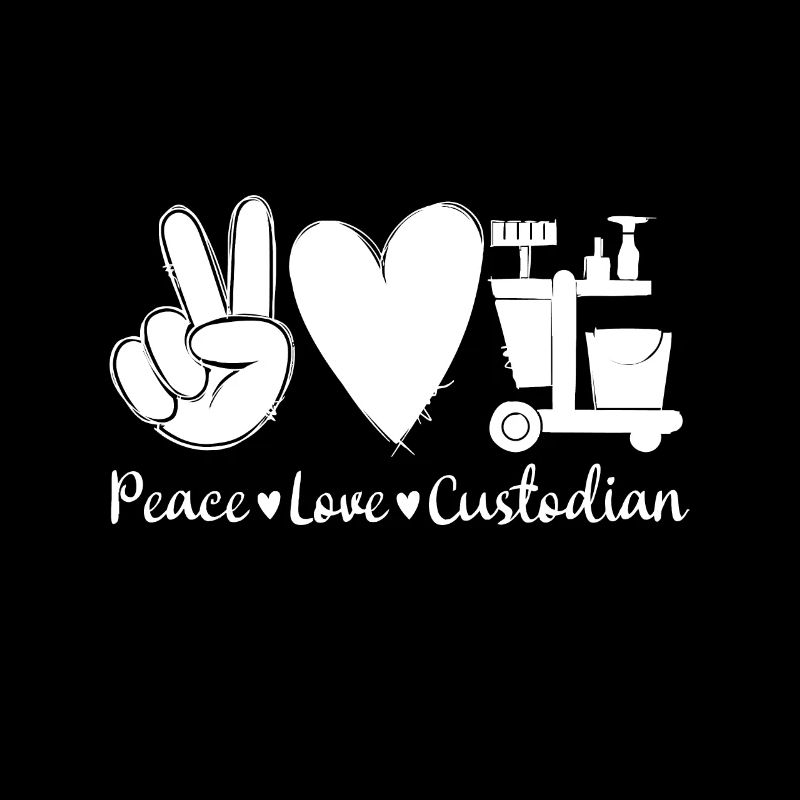 Tie Dye Peace Love Custodian Appreciation back