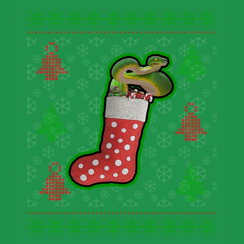Green Tree Python Ugly Christmas Sweatshirt Style