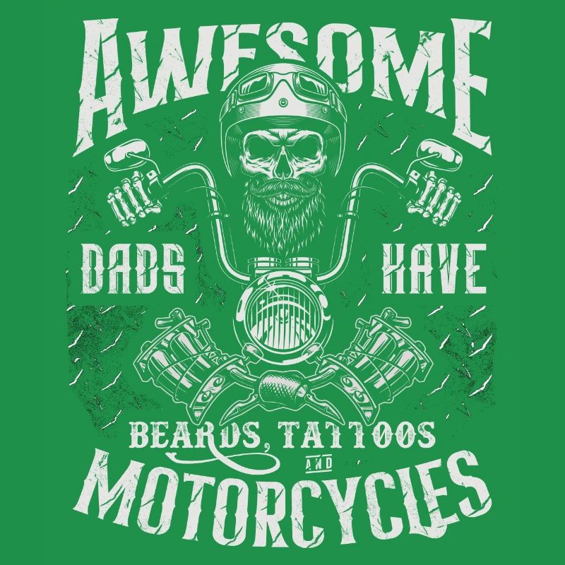 Biker Dads Have Tattoos Beards Ride Motorcycles