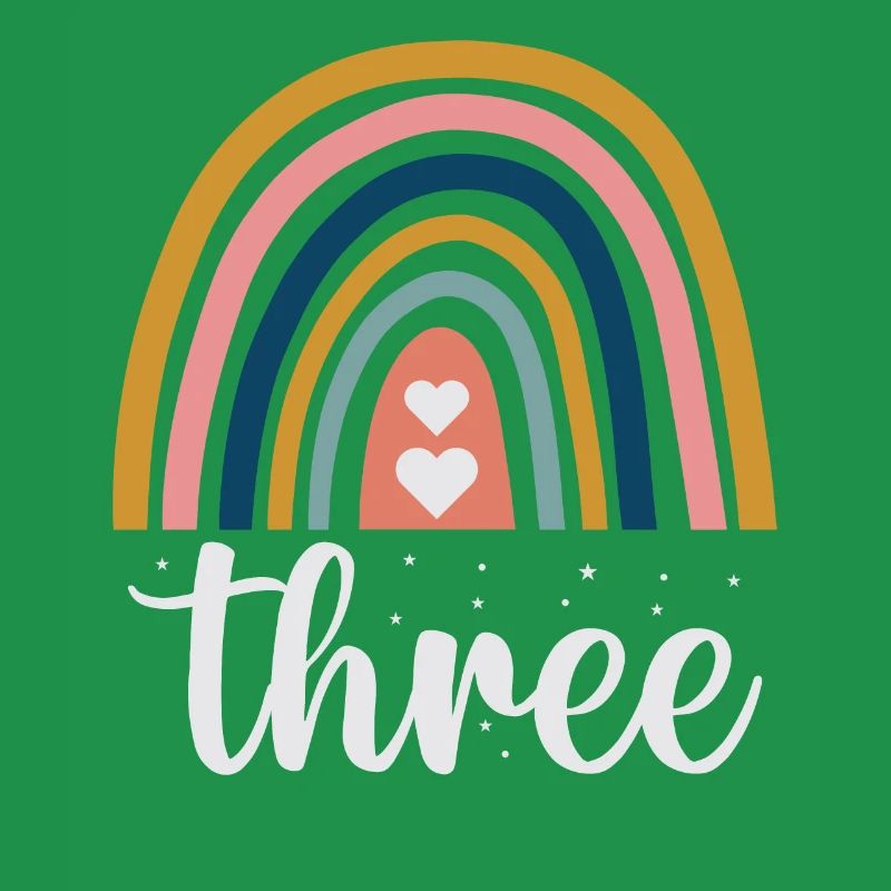 Rainbow design with three leopards For 3.