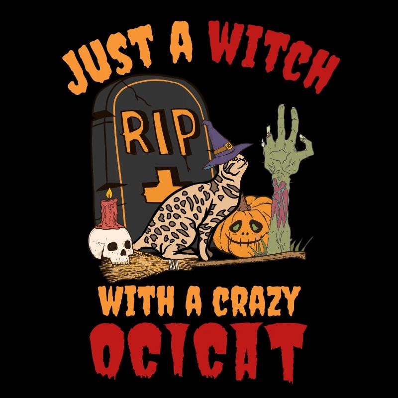 Mignon et effrayant Ocicat Chat d’Halloween