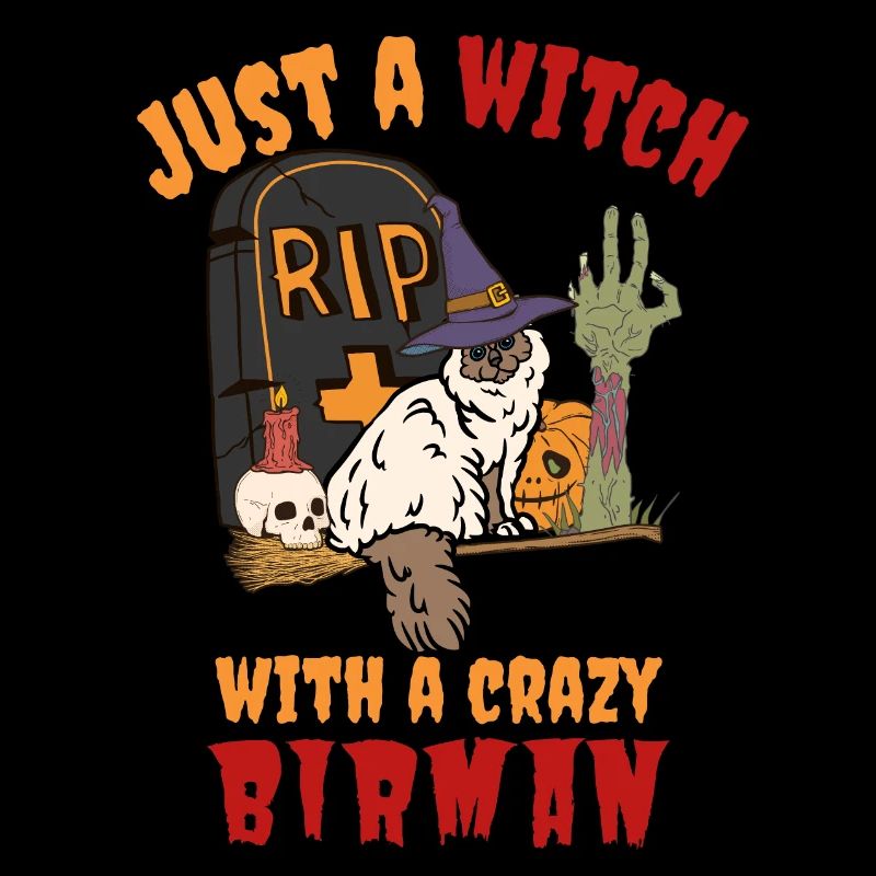Chat d’Halloween birman mignon et effrayant