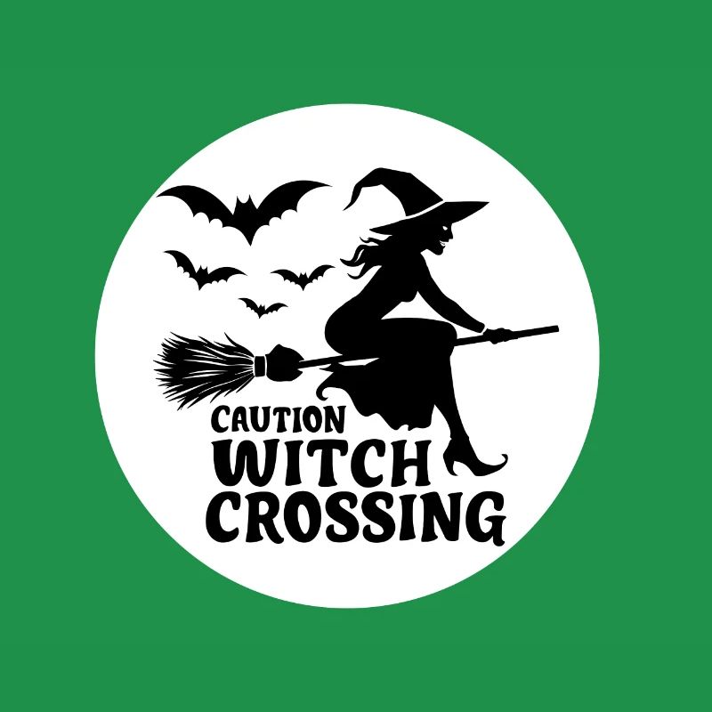 Hexe Hexenbesen Spruch Caution Witch Crossing