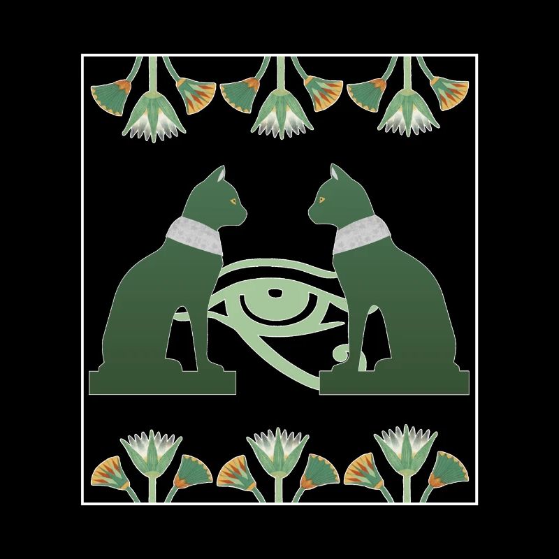 Déesse du chat Bastet et Horus Eye, Art Egypte