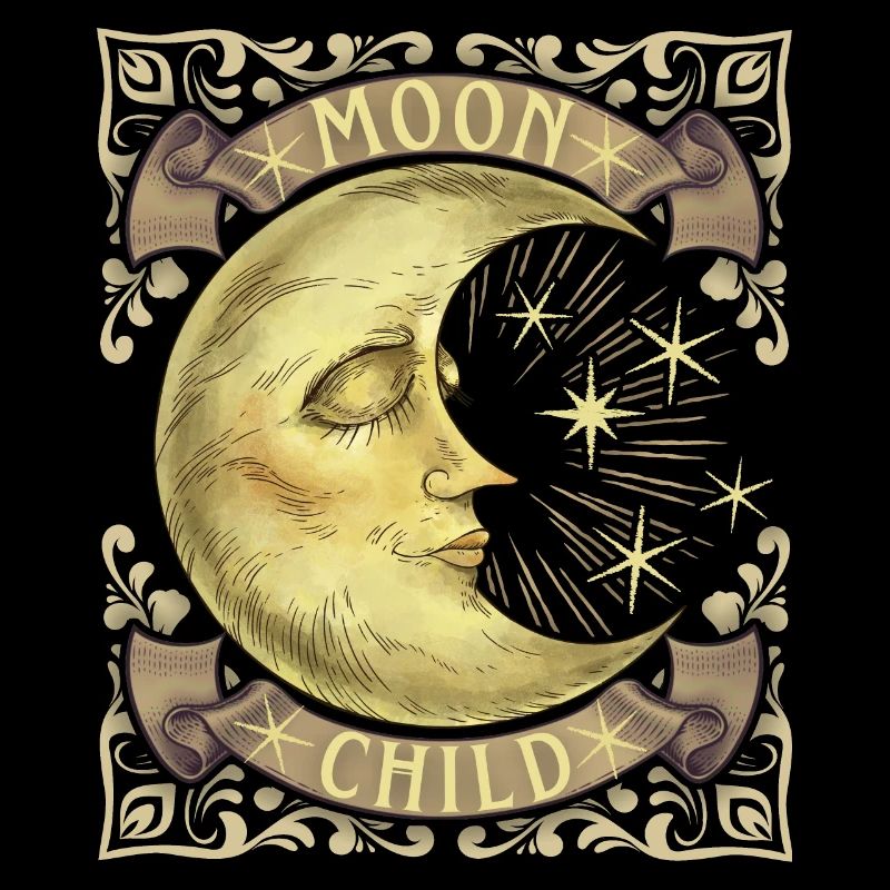 Moon-Child, Halbmond, Boho-Vintage, Viktorianisch