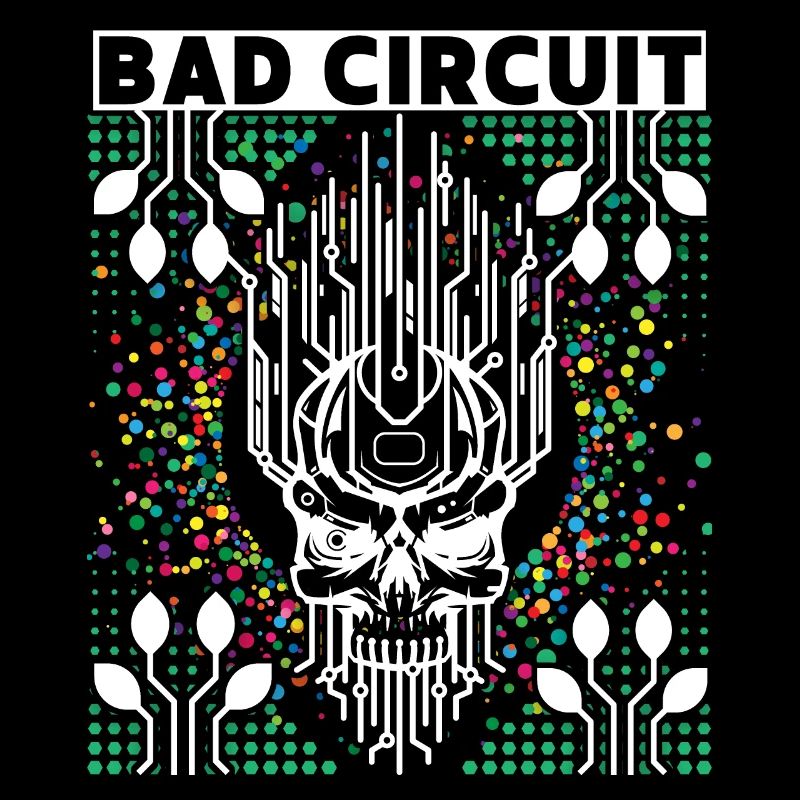 Computer board, circuit, skull saying