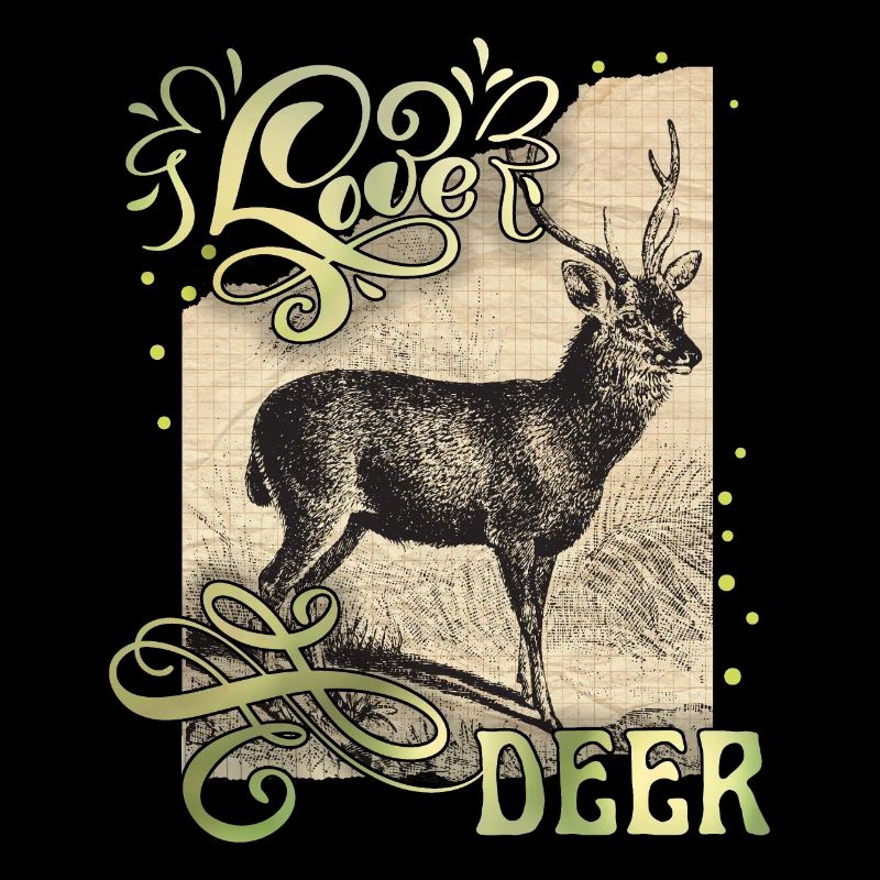 Vintage-Hirsch, Love-Deer, Spruch