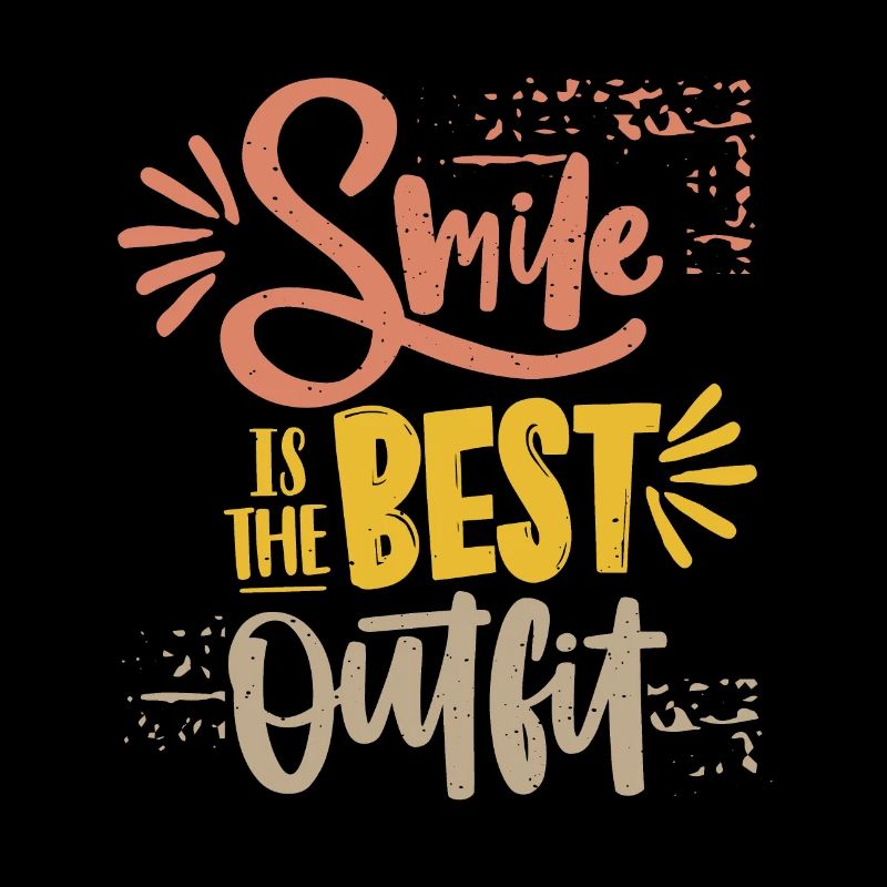 Smile smile, motivation, typography saying