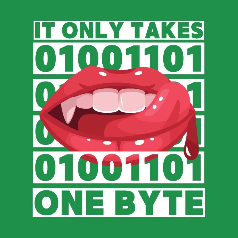 Bit bytes Binary Computer Nerd, Vampire, Dire, Jeu de mots