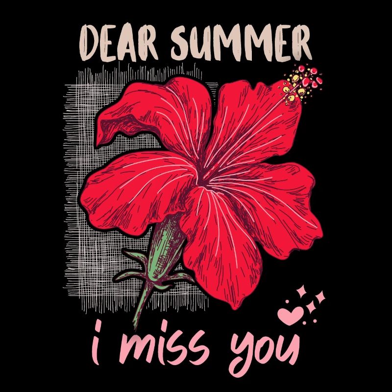 Sommer Summer, lustiger Spruch mit Hibiskus Blüte