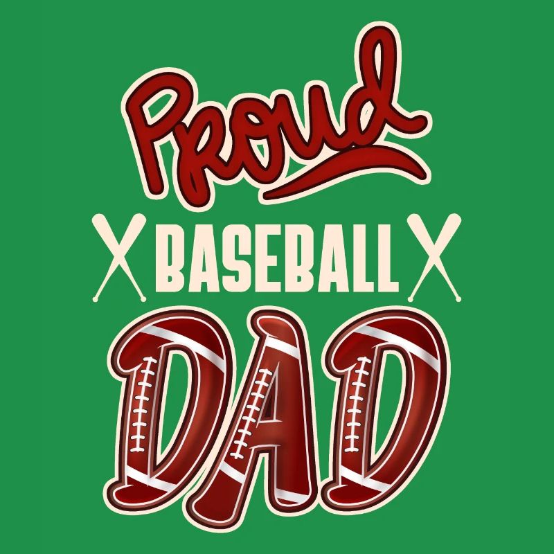 Fier papa de baseball, conception de baseball américain