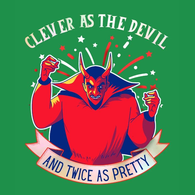 Devil-Devil funny saying, comic style