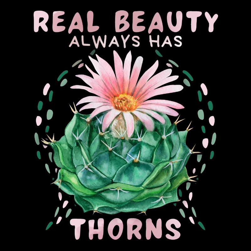 Cactus-Kaktus, lustiger Spruch mit Kaktusblüte