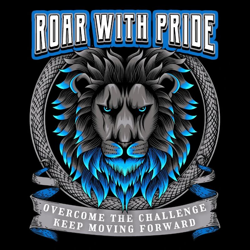 Lion Saying Roar with Pride, Lion Head