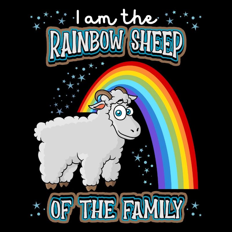 Lustiger LGBTQ Spruch mit Schaf und Regenbogen