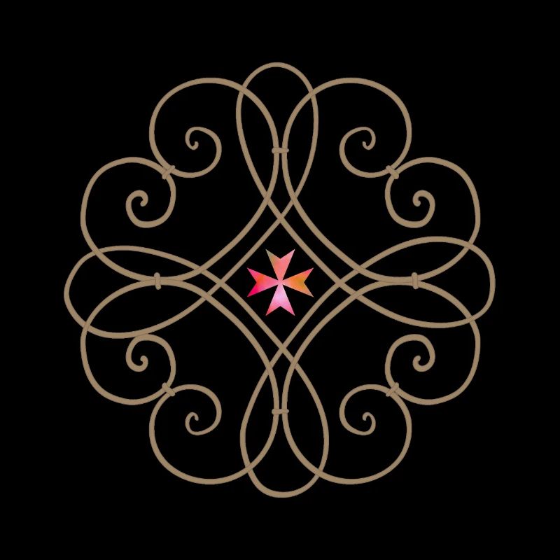 Jésus-Christ, mandala en fer forgé, croix de Jésus