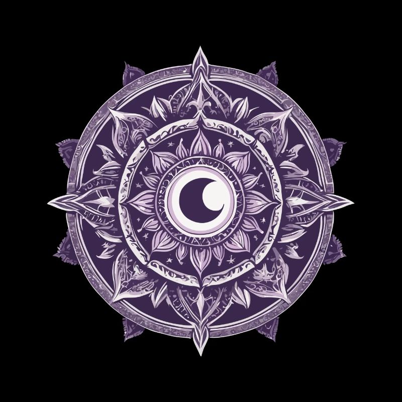 Moon Mandala Design Aesthetic Pattern